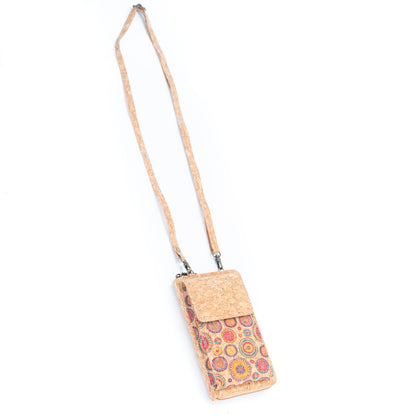 Natural Cork Crossbody Zipper Wallet with Phone Compartiment