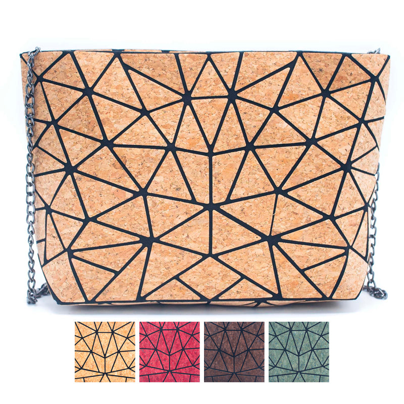 Natural Cork Geometric Chain Crossbody cork Bag