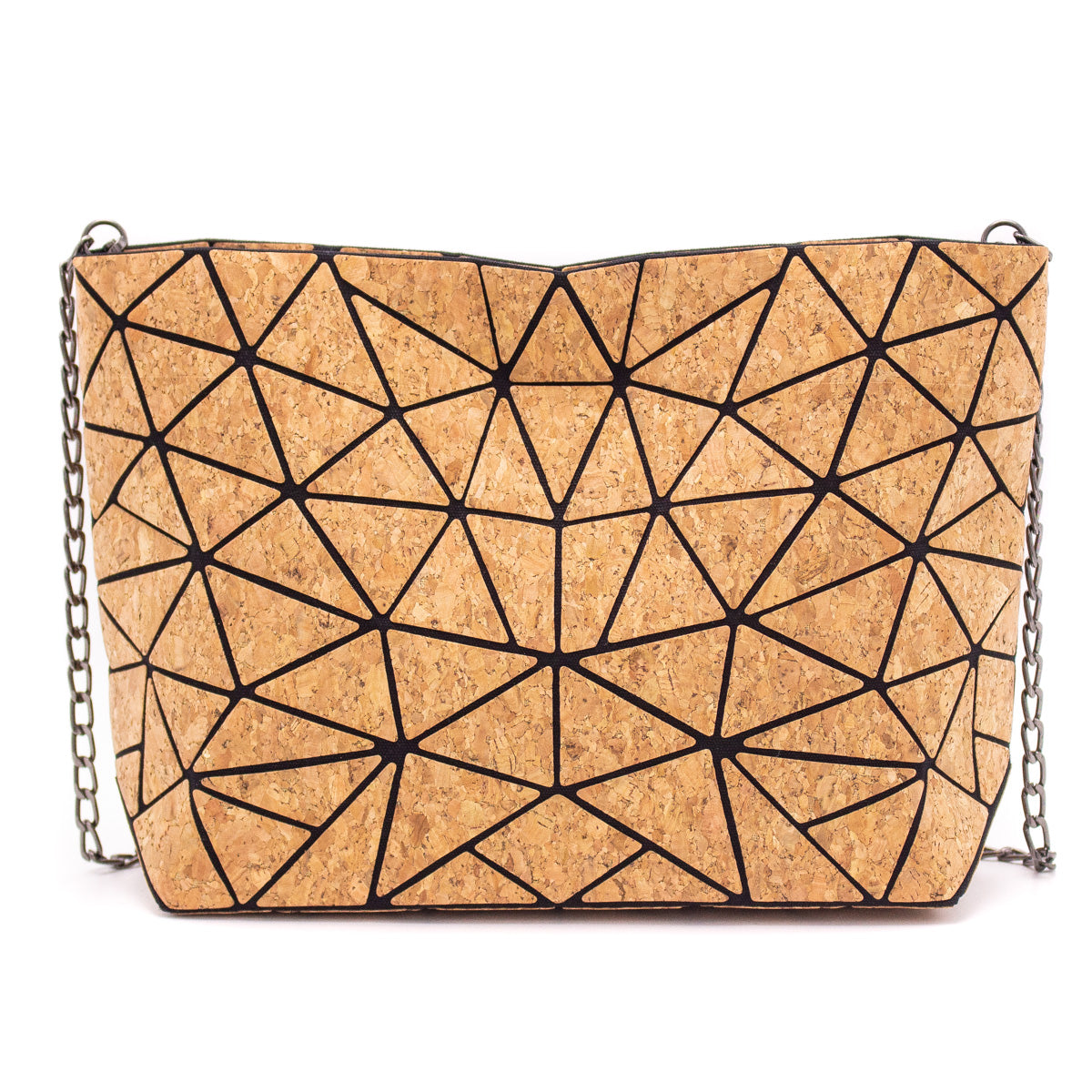 Natural Cork Geometric Chain Crossbody cork Bag