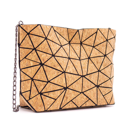 Natural Cork Geometric Chain Crossbody cork Bag