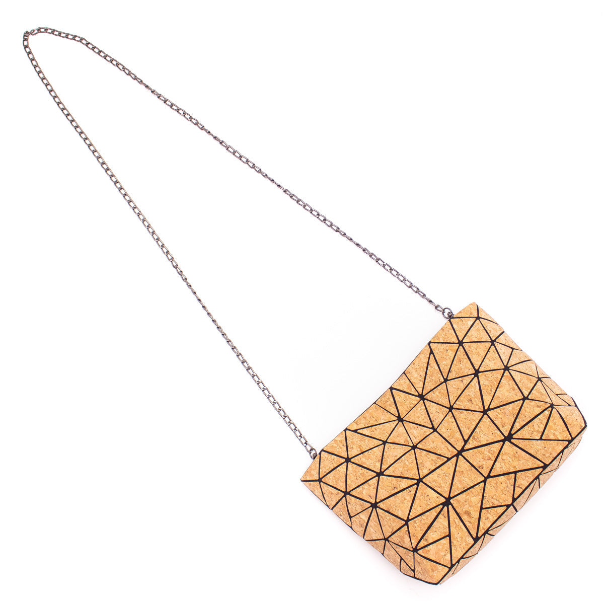 Natural Cork Geometric Chain Crossbody cork Bag