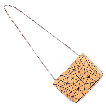 Natural Cork Geometric Chain Crossbody cork Bag