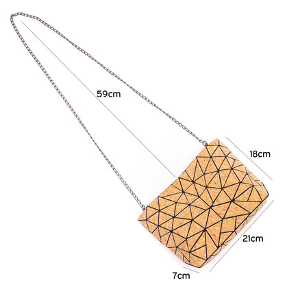 Natural Cork Geometric Chain Crossbody cork Bag