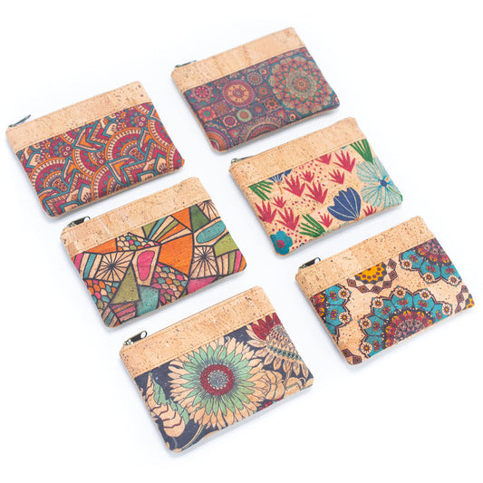 Natural Cork Ladies' Printed Cardholder Coin Purse