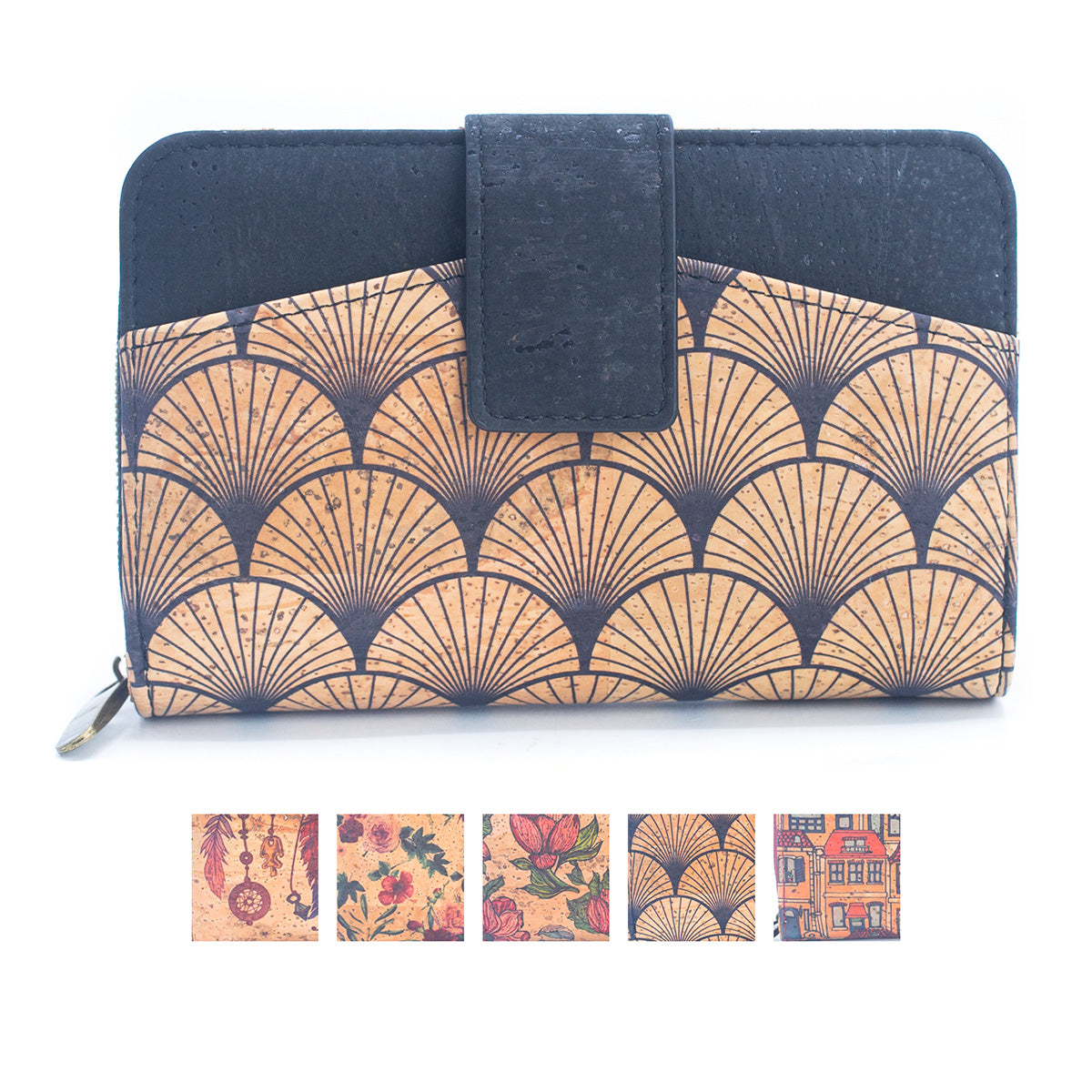 Natural Cork Printed Cardholder Wallet for Women