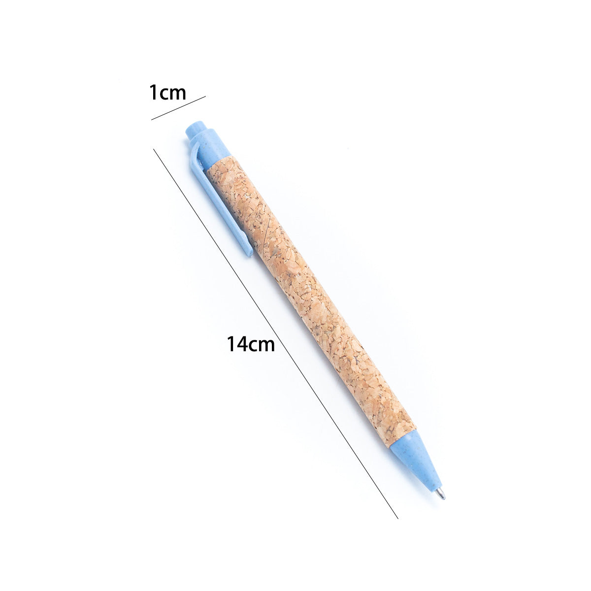 Natural Cork and Biodegradable Plastic Blue Ballpoint