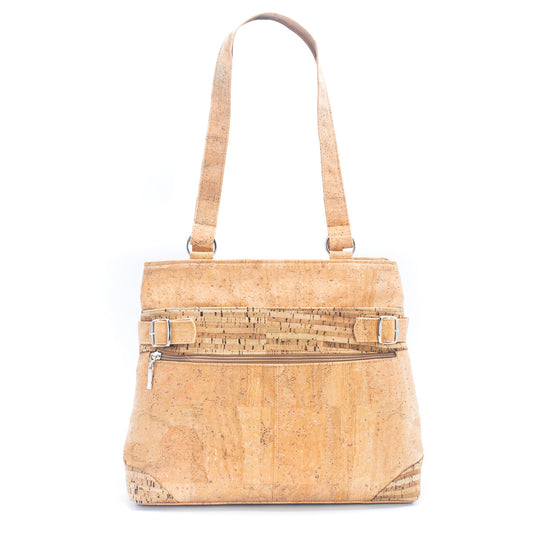 Natural Cork and Striped Cork Combo: Women's Cork Tote Bag