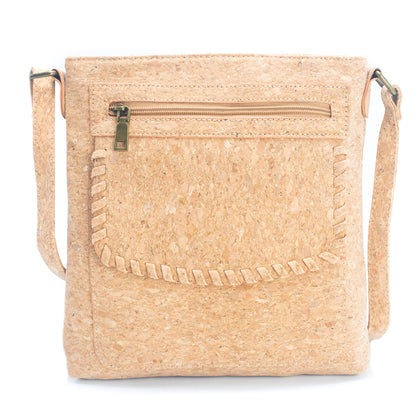 Natural Cork with Gold and Silver Accents - Women's Cork Crossbody Bag