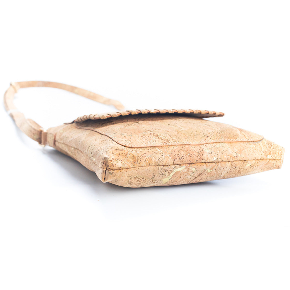 Natural Cork with Gold and Silver Accents - Women's Cork Crossbody Bag