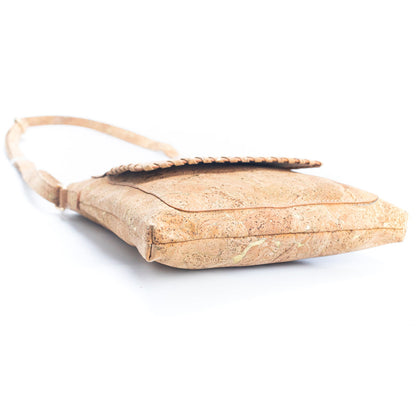 Natural Cork with Gold and Silver Accents - Women's Cork Crossbody Bag