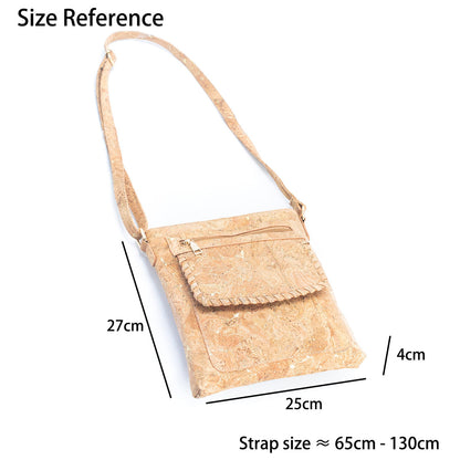 Natural Cork with Gold and Silver Accents - Women's Cork Crossbody Bag