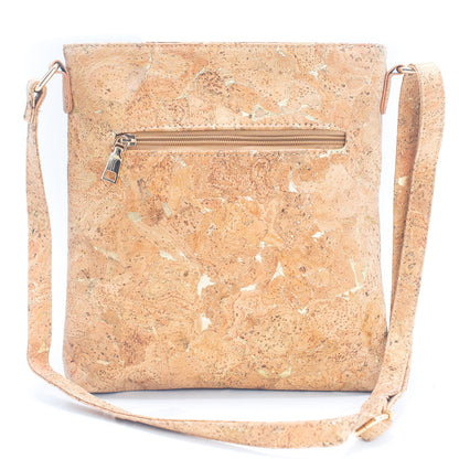 Natural Cork with Gold and Silver Accents - Women's Cork Crossbody Bag