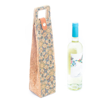 Natural cork wine packaging and carrying gift bag