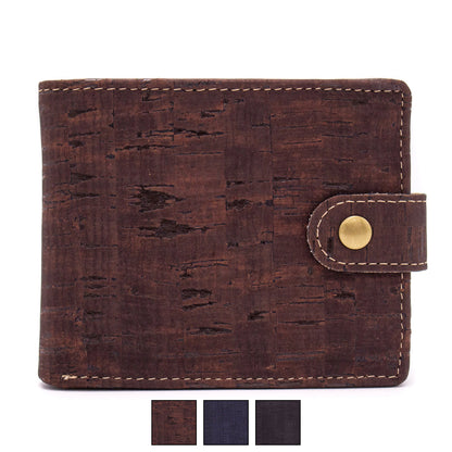 All natural original Cork Men Wallet with Snap Button