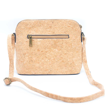 Tassel Zip Pocket Women's Natural Cork Crossbody Bag