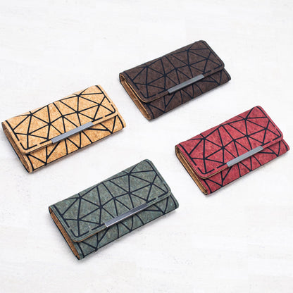 Trifold Geometric Vegan Cork Wallet