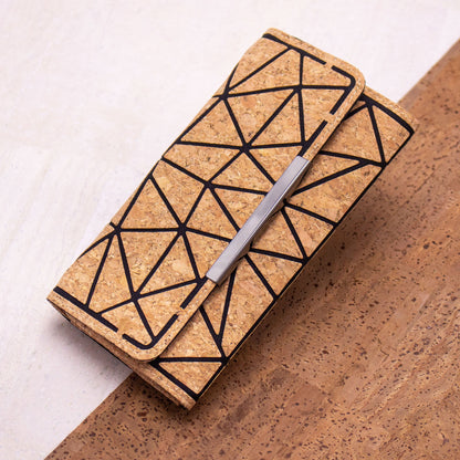 Trifold Geometric Vegan Cork Wallet