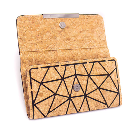 Trifold Geometric Vegan Cork Wallet