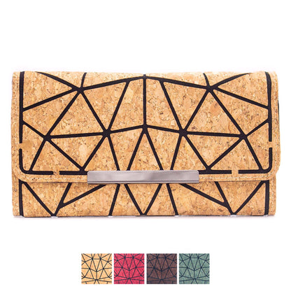 Trifold Geometric Vegan Cork Wallet