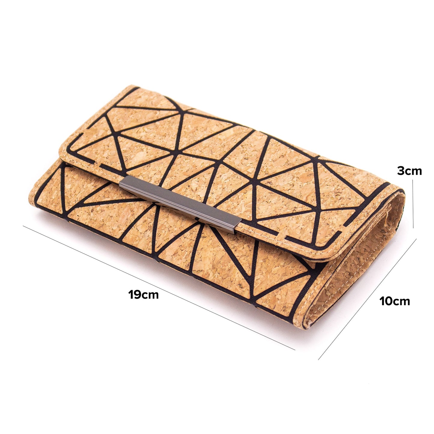 Trifold Geometric Vegan Cork Wallet