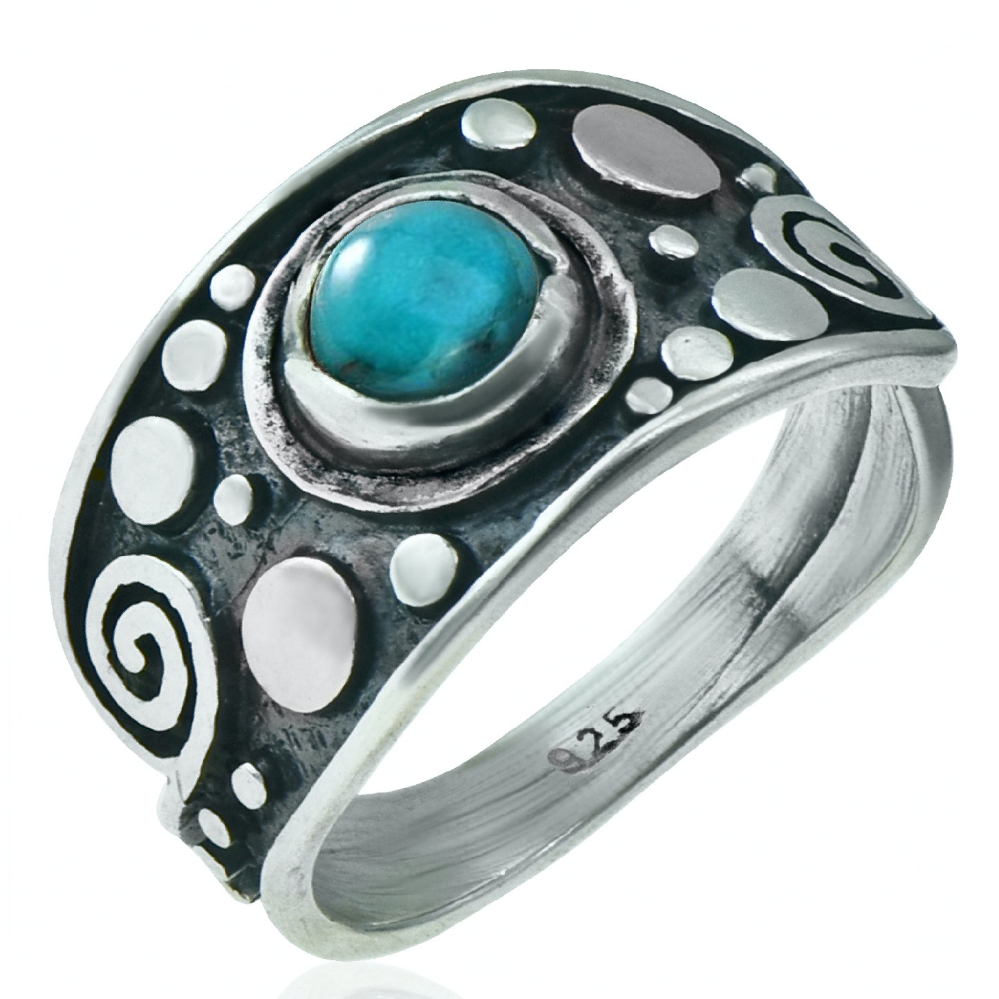 Jewelry sterling silver ring with natural Turquoise