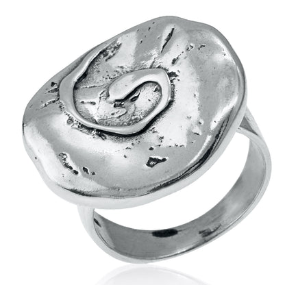 Jewelry sterling silver ring with spiral