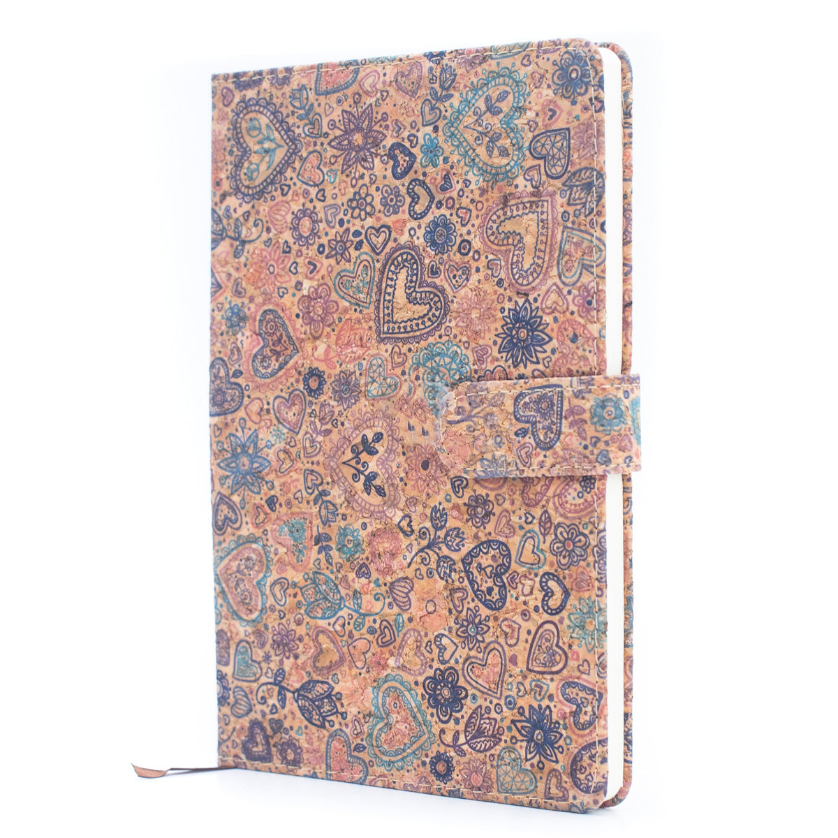 Printed Cork Journal Notebook with Pen holder Pen Loop