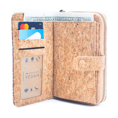 Natural Cork Material Gift Box Wallet for Women, 2-Piece Medium-Length Set of Wallets