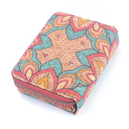 Natural Cork Printed Women's Short Card Wallet