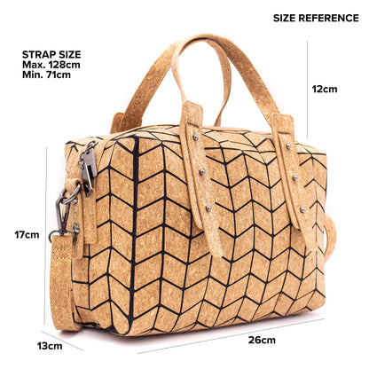 Geometric Cork Handbag for Women