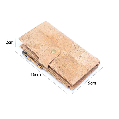 Color and Gold Cork Card Holder Women's Natural Cork Wallet