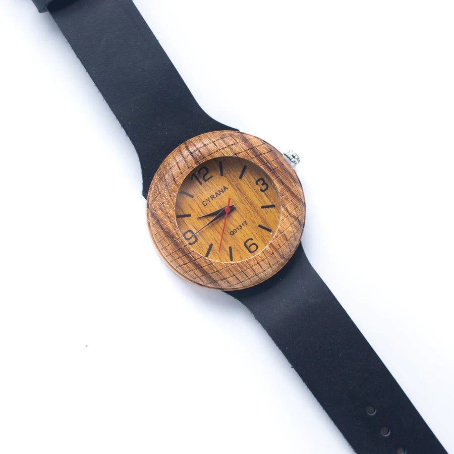 Wood Watch Eco women Watch Eco Natural Leather Strap