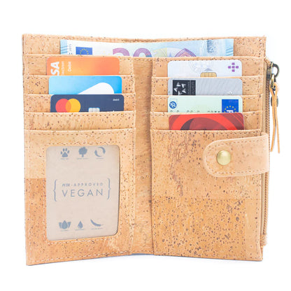 Color and Gold Cork Card Holder Women's Natural Cork Wallet