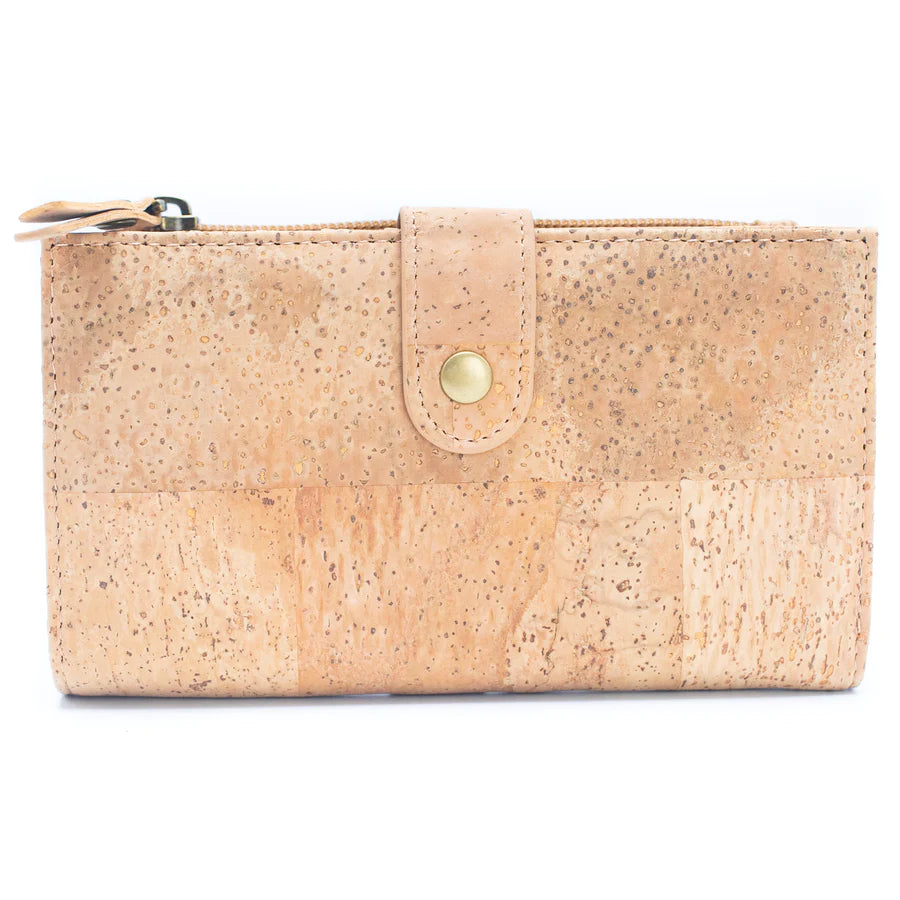 Color and Gold Cork Card Holder Women's Natural Cork Wallet