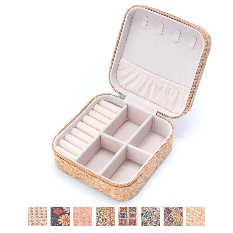 Damen-Schmuck-Organizer-Box aus Kork