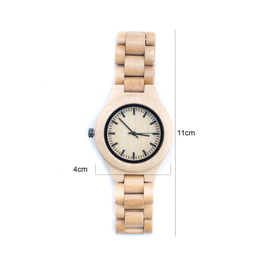 Wooden Watch, Handmade Vintage Quartz, Natural Wooden Wrist Watch