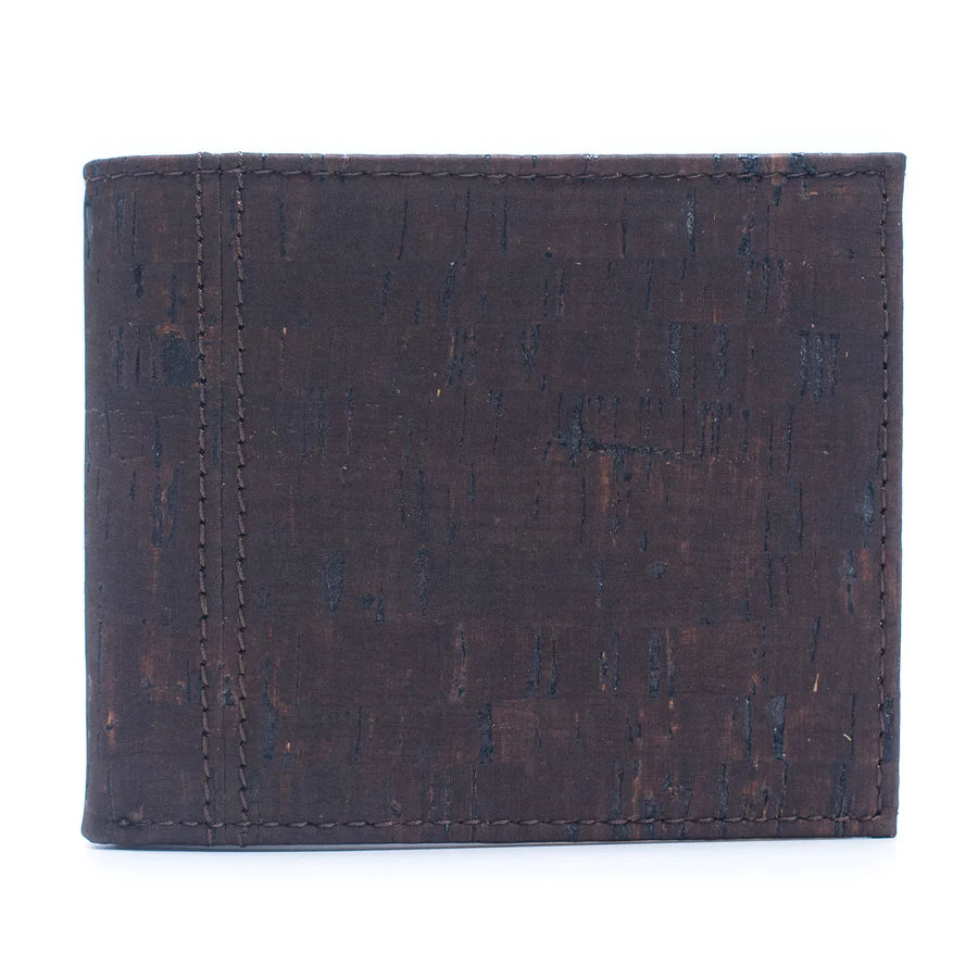 Black and Brown cork slim card men wallet