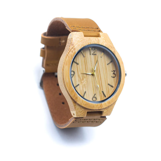 Eco men's Watch Eco Natural Wood Watch Leather Strap