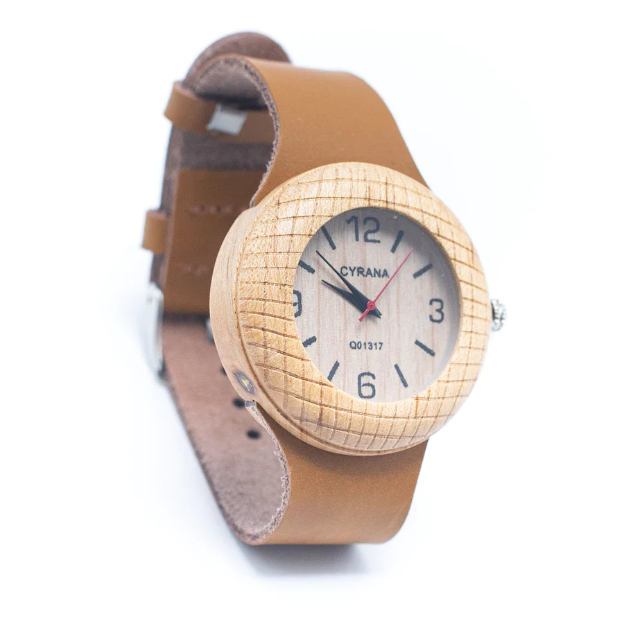 Wood Watch Eco women Watch Eco Natural Leather Strap