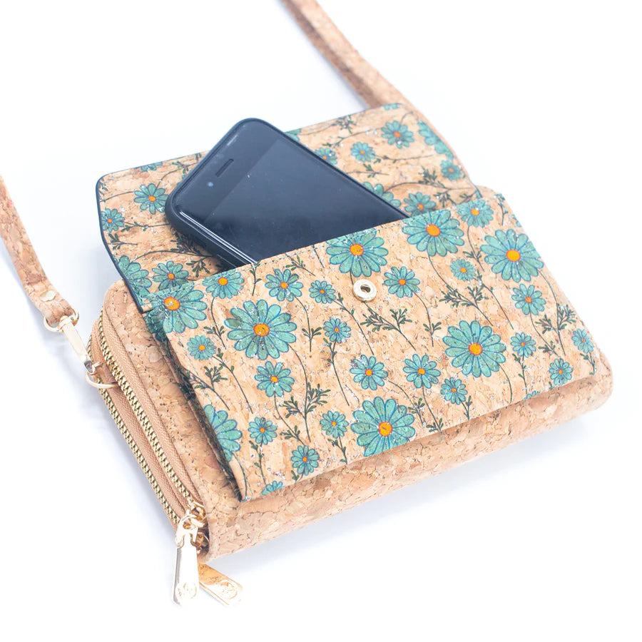 Front pocket Cork Crossbody Wallet mobile phone bag