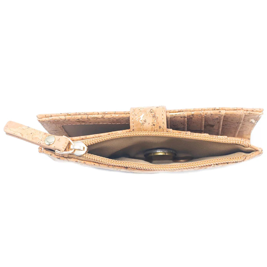 Color and Gold Cork Card Holder Women's Natural Cork Wallet