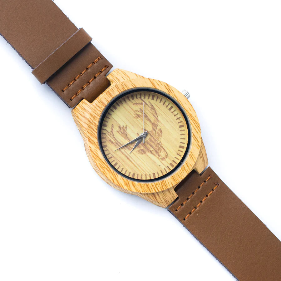 Deer Vintage men watch Leather Strap Quartz Watch