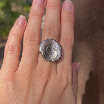 Jewelry sterling silver ring with spiral