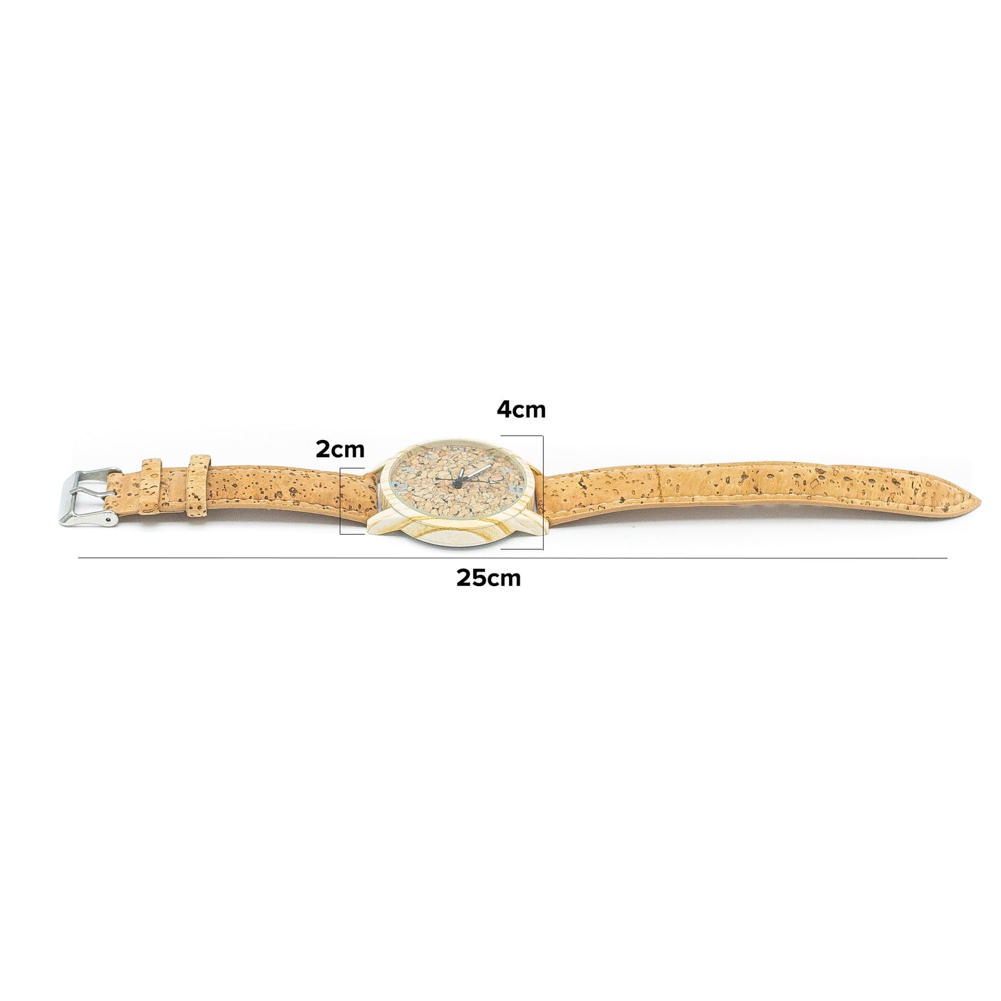 Natural Cork watch face with Strap unisex