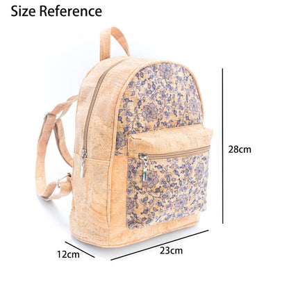 A Natural and Fashionable Blend: Women's Printed Cork Backpack