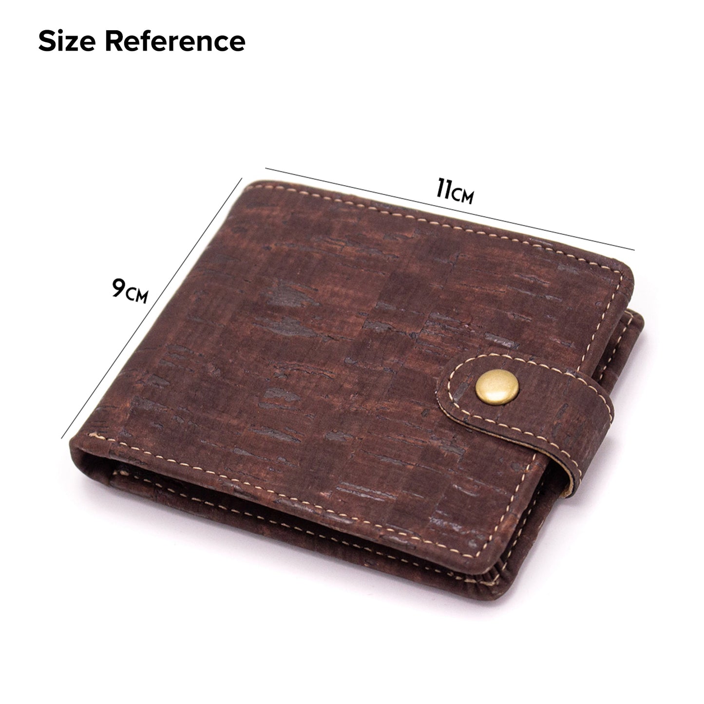 All natural original Cork Men Wallet with Snap Button