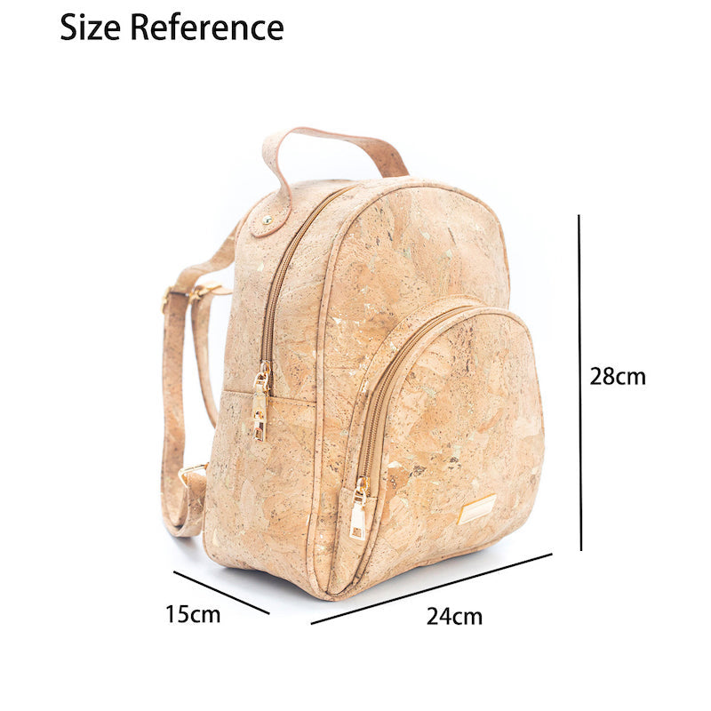 Natural cork Molten Gold Flap Daily ladies backpack