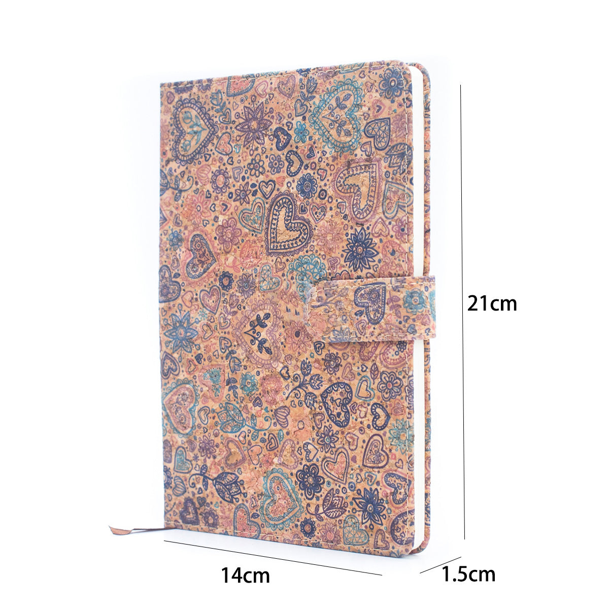 Printed Cork Journal Notebook with Pen holder Pen Loop