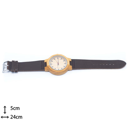 Bamboo Watch Eco men's Watch Eco Natural Leather Strap